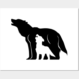 Black and White Wolves Posters and Art